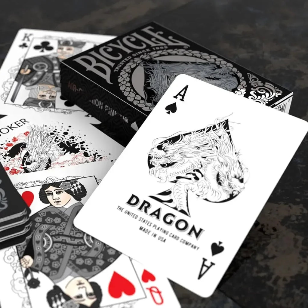 Bicycle Black Dragon Playing Cards – Premium Air-Cushion Finish Deck - Naivri