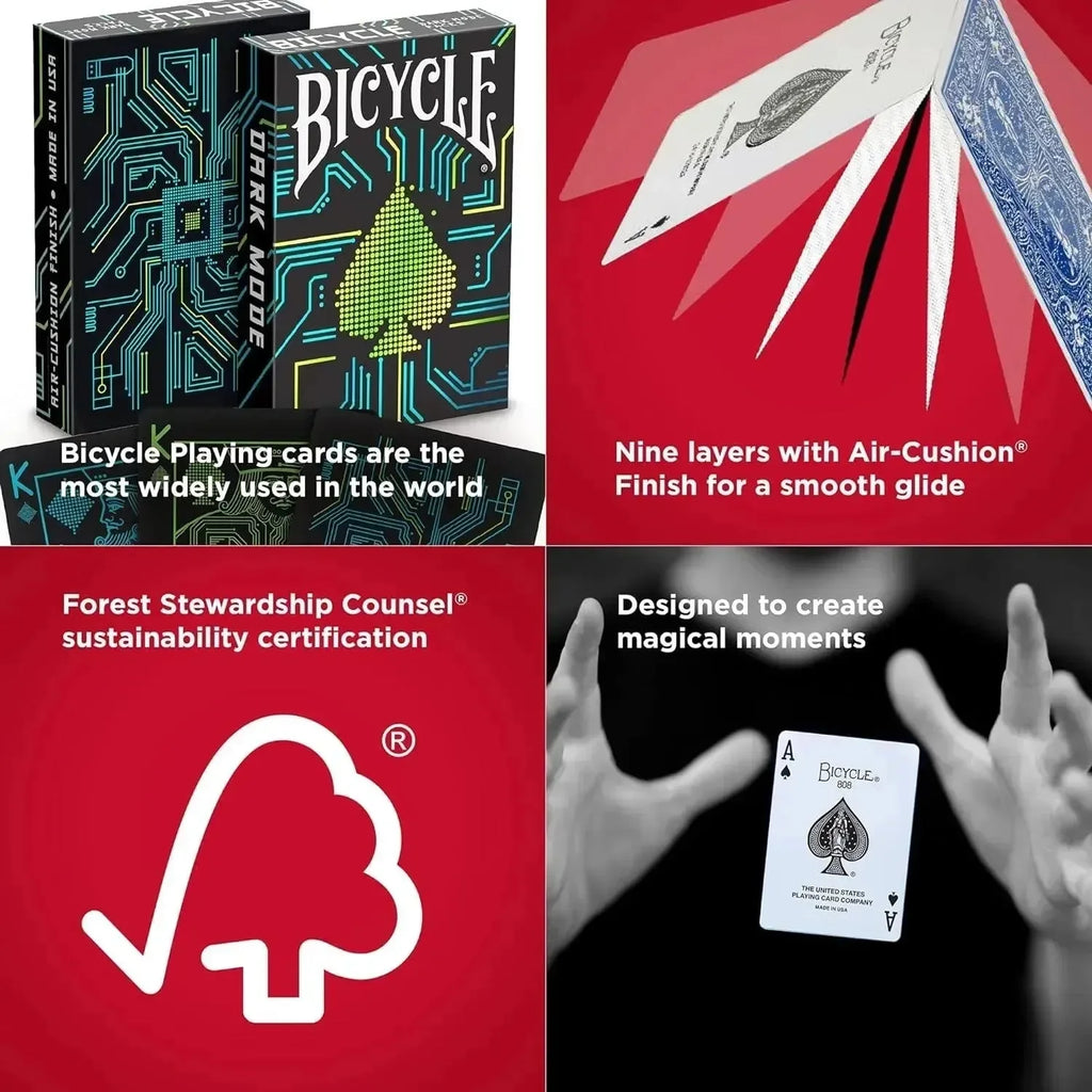 Bicycle Dark Mode Playing Cards – Custom Premium Deck with Air-Cushion Finish, Eco-Friendly Materials, Ideal for Card Games and Gifting - Naivri