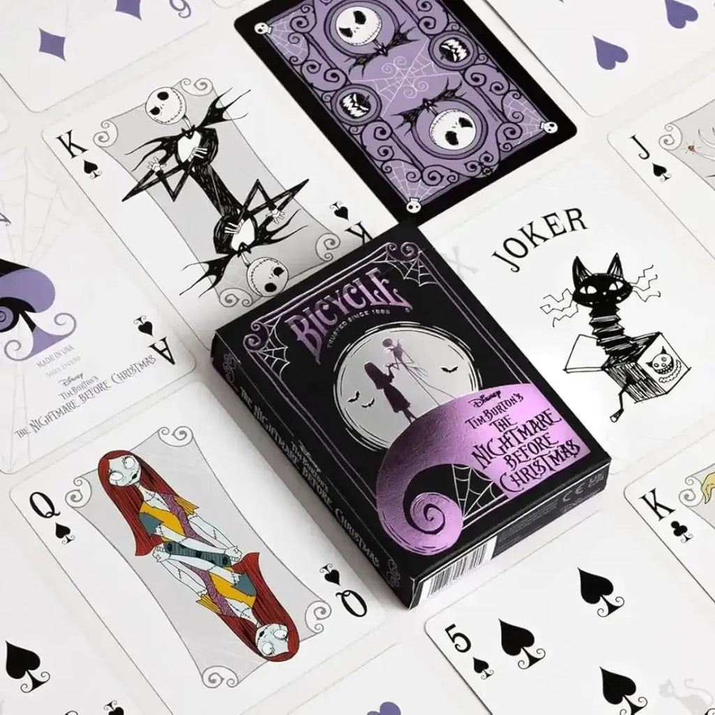Bicycle Disney Tim Burton’s The Nightmare Before Christmas Playing Cards – Collectible Deck Featuring Jack Skellington, Sally & More | Official Bicycle® Quality - Naivri