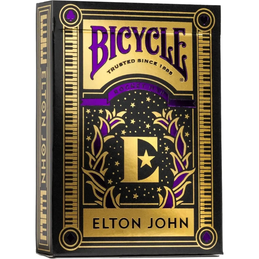 Bicycle Elton John Purple Playing Cards – Premium Collectible Deck with Rocket Man Design, Foil Tuck Case & Air-Cushion Finish - Naivri