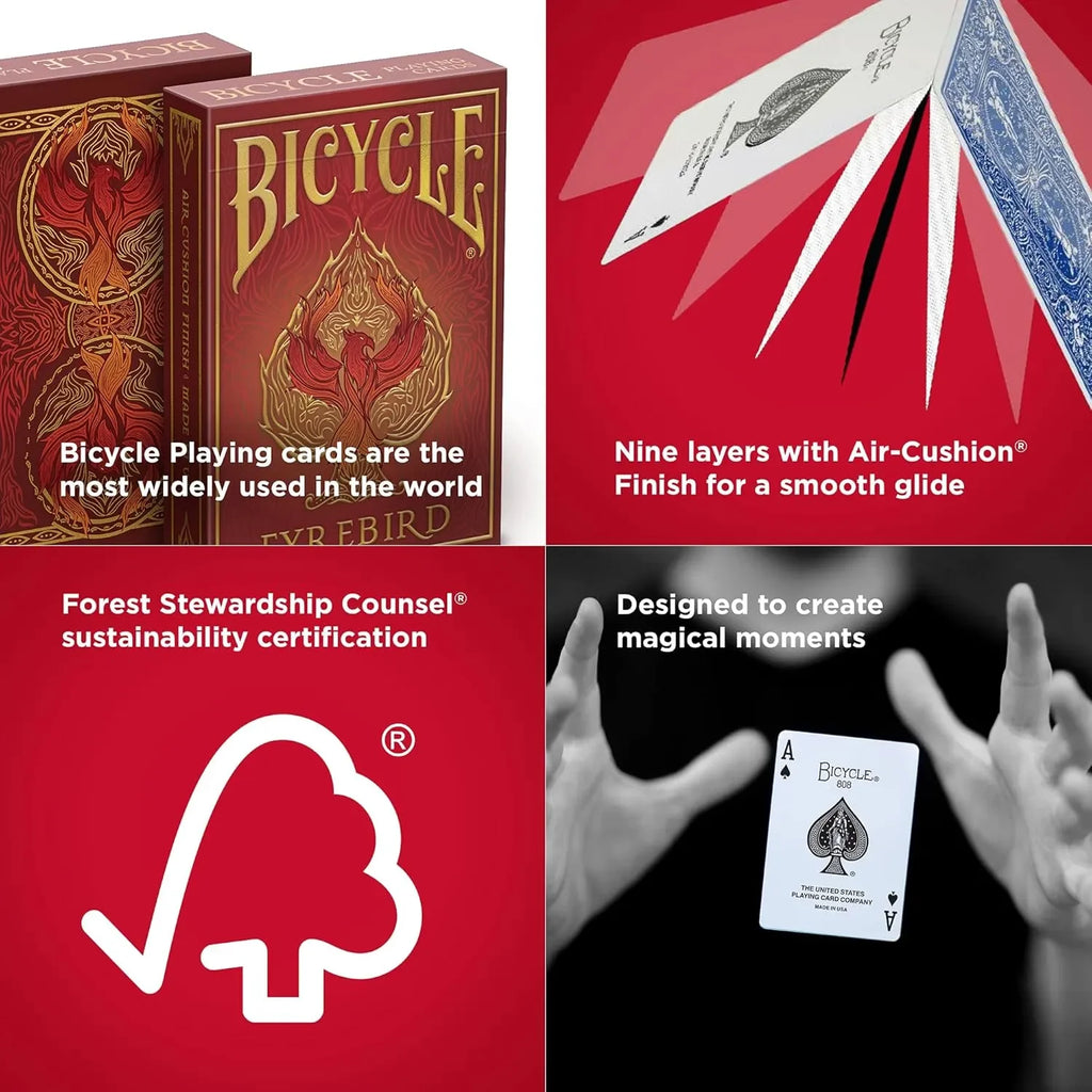 Bicycle Fyrebird Playing Cards – Premium Air-Cushion Finish, Sustainable, Custom Design Deck - Naivri