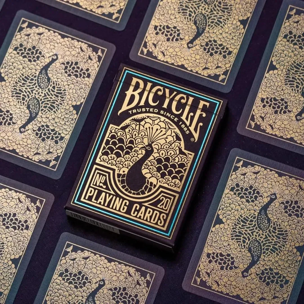 Bicycle Purple Peacock Playing Cards – Cold Foil Luxury Deck with Gold Foil Tuck – Premium Air-Cushion Finish – Made in USA – Ideal for Card Games, Magic & Collectors - Naivri