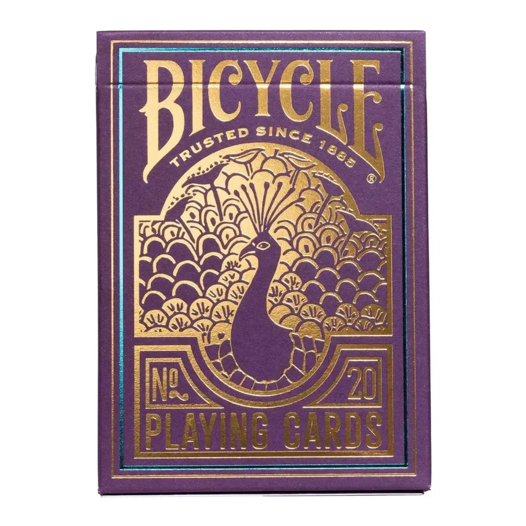 Bicycle Purple Peacock Playing Cards – Cold Foil Luxury Deck with Gold Foil Tuck – Premium Air-Cushion Finish – Made in USA – Ideal for Card Games, Magic & Collectors - Naivri