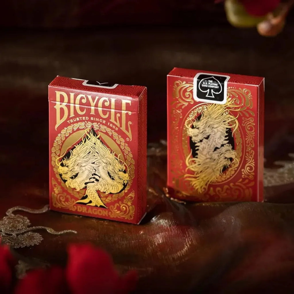 Bicycle Red Dragon Playing Cards – Premium Collectible Deck Celebrating the Year of the Dragon - Naivri