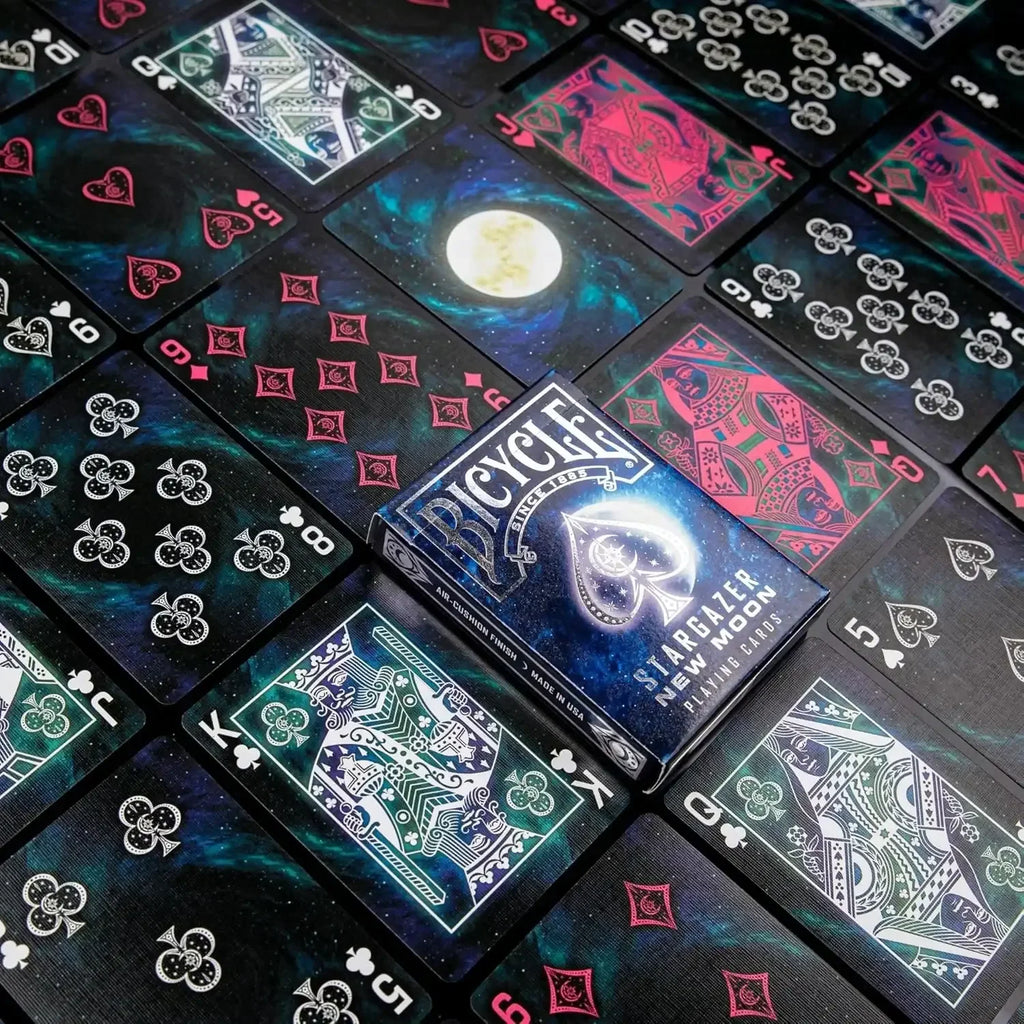 Bicycle Stargazer New Moon Playing Cards – Premium Deck with Celestial Design, Silver Foil Tuck & Air Cushion Finish - Naivri