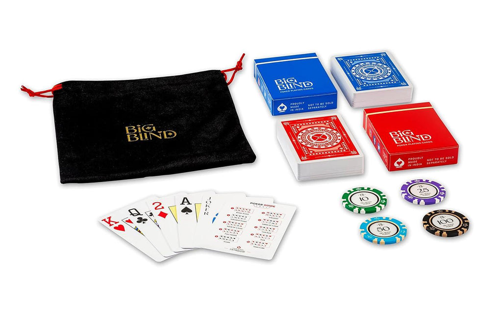 Big Blind 100 Pieces Poker Chips Set - Naivri