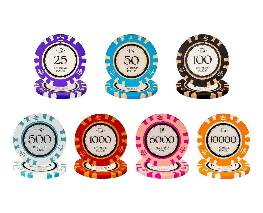 Big Blind 500 Pieces Poker Chips Set - Naivri