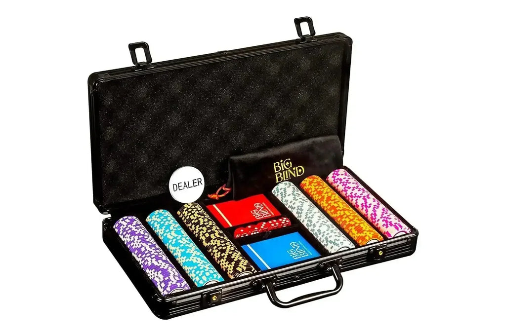 Big Blind Deluxe Poker Chip Case – 300-Piece Casino Set - Naivri