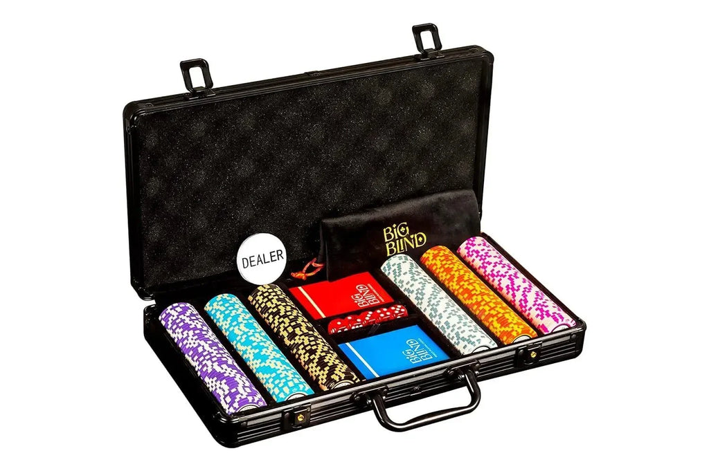 Big Blind Deluxe Poker Chip Case – 300-Piece Casino Set - Naivri