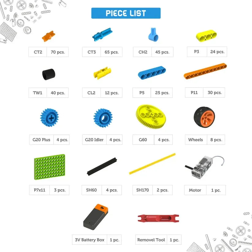 Blix Amusement Park – Robotics Kit for Kids | 340+ Pieces | Build 7 Motorized Rides | STEM Learning Toy (Ages 8+) - Naivri