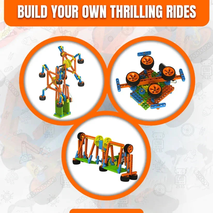 Blix Amusement Park – Robotics Kit for Kids | 340+ Pieces | Build 7 Motorized Rides | STEM Learning Toy (Ages 8+) - Naivri