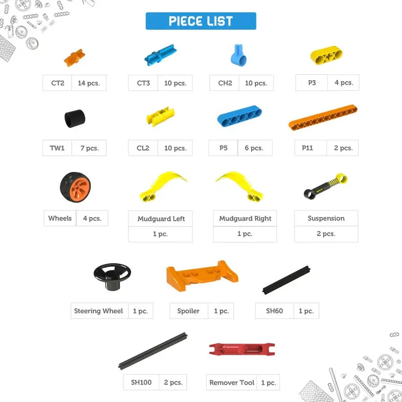 Blix Cars-2 – STEM Car Building Kit for Kids (Age 5+) | Build 9+ Vehicle Models | DIY Construction Toy | Educational Robotics Set - Naivri