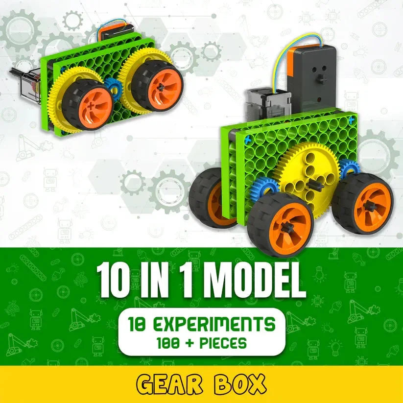 Blix Gear Box 10-in-1 Science Project – STEM Educational Toy for Kids | Build Gear Changing Cars - Naivri