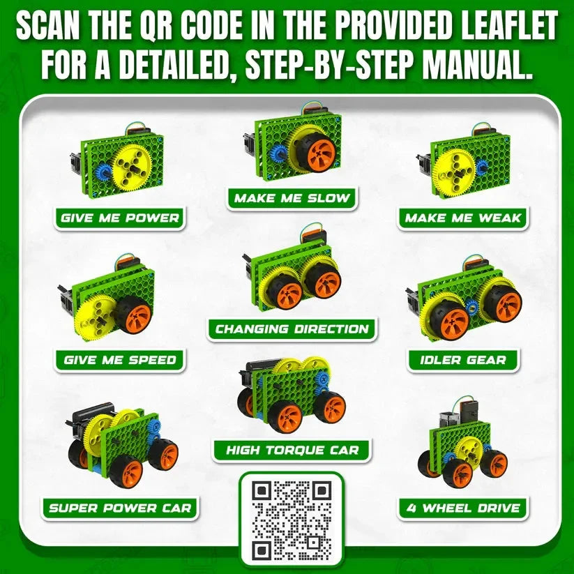 Blix Gear Box 10-in-1 Science Project – STEM Educational Toy for Kids | Build Gear Changing Cars - Naivri