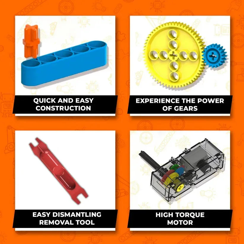 Blix Gear Box 10-in-1 Science Project – STEM Educational Toy for Kids | Build Gear Changing Cars - Naivri