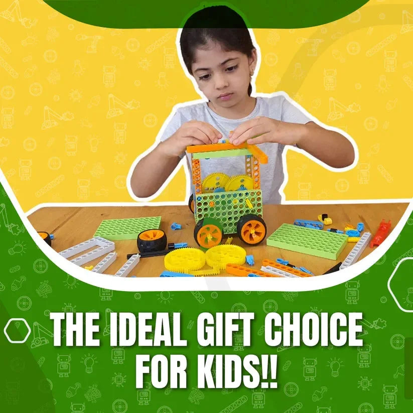 Blix Gear Box 10-in-1 Science Project – STEM Educational Toy for Kids | Build Gear Changing Cars - Naivri