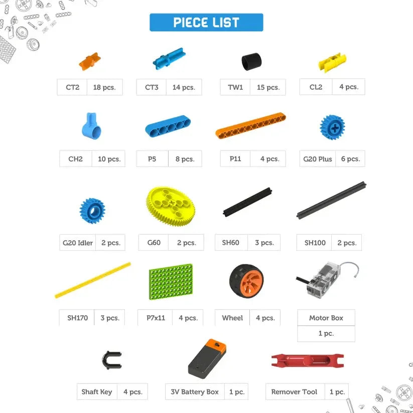 Blix Gear Box 10-in-1 Science Project – STEM Educational Toy for Kids | Build Gear Changing Cars - Naivri