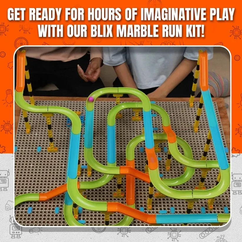 Blix Marble Run 1 – DIY STEM Marble Track Construction Toy for Kids | Non-Motorised Educational Playset | ABS Plastic - Naivri