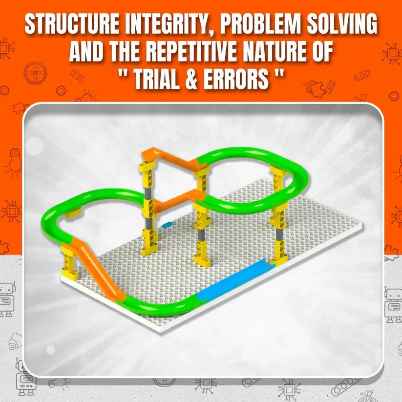 Blix Marble Run 1 – DIY STEM Marble Track Construction Toy for Kids | Non-Motorised Educational Playset | ABS Plastic - Naivri