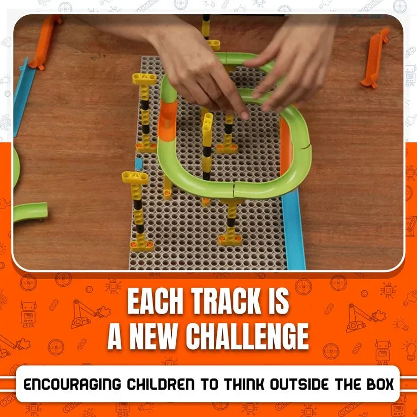 Blix Marble Run 1 – DIY STEM Marble Track Construction Toy for Kids | Non-Motorised Educational Playset | ABS Plastic - Naivri