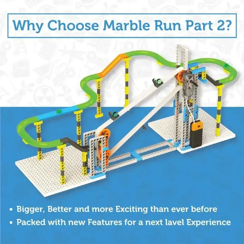 Blix Marble Run 2 – Motorised Marble Track Construction STEM Toy for Kids | 4+ Models | Conveyor Belt | Age 8+ - Naivri