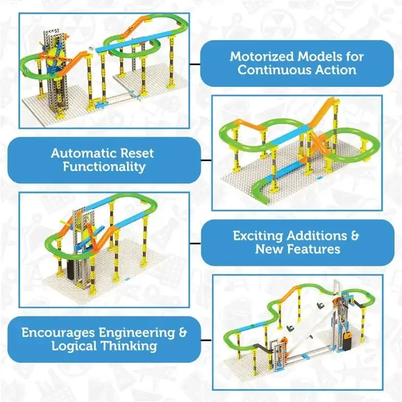 Blix Marble Run 2 – Motorised Marble Track Construction STEM Toy for Kids | 4+ Models | Conveyor Belt | Age 8+ - Naivri