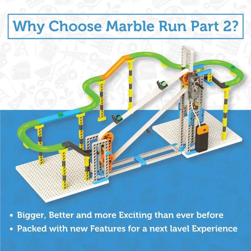 Blix Marble Run 2 – Motorised Marble Track Construction STEM Toy for Kids | 4+ Models | Conveyor Belt | Age 8+ - Naivri