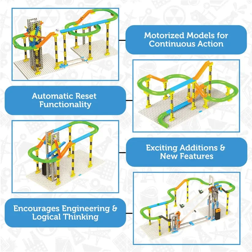 Blix Marble Run 2 – Motorised Marble Track Construction STEM Toy for Kids | 4+ Models | Conveyor Belt | Age 8+ - Naivri
