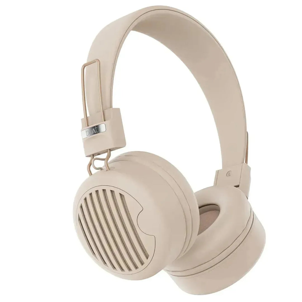 boAt Rockerz 400 Pro On-Ear Bluetooth Headphones (Hazel Beige) with 30 Hours Playback, Deep Bass, Foldable Design, Bluetooth v5.0, and Cushioned Earcups - Naivri