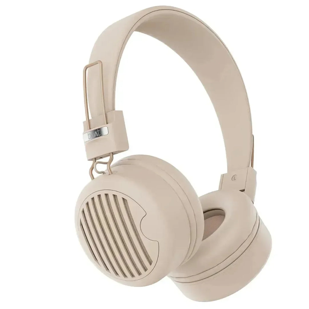 boAt Rockerz 400 Pro On-Ear Bluetooth Headphones (Hazel Beige) with 30 Hours Playback, Deep Bass, Foldable Design, Bluetooth v5.0, and Cushioned Earcups - Naivri