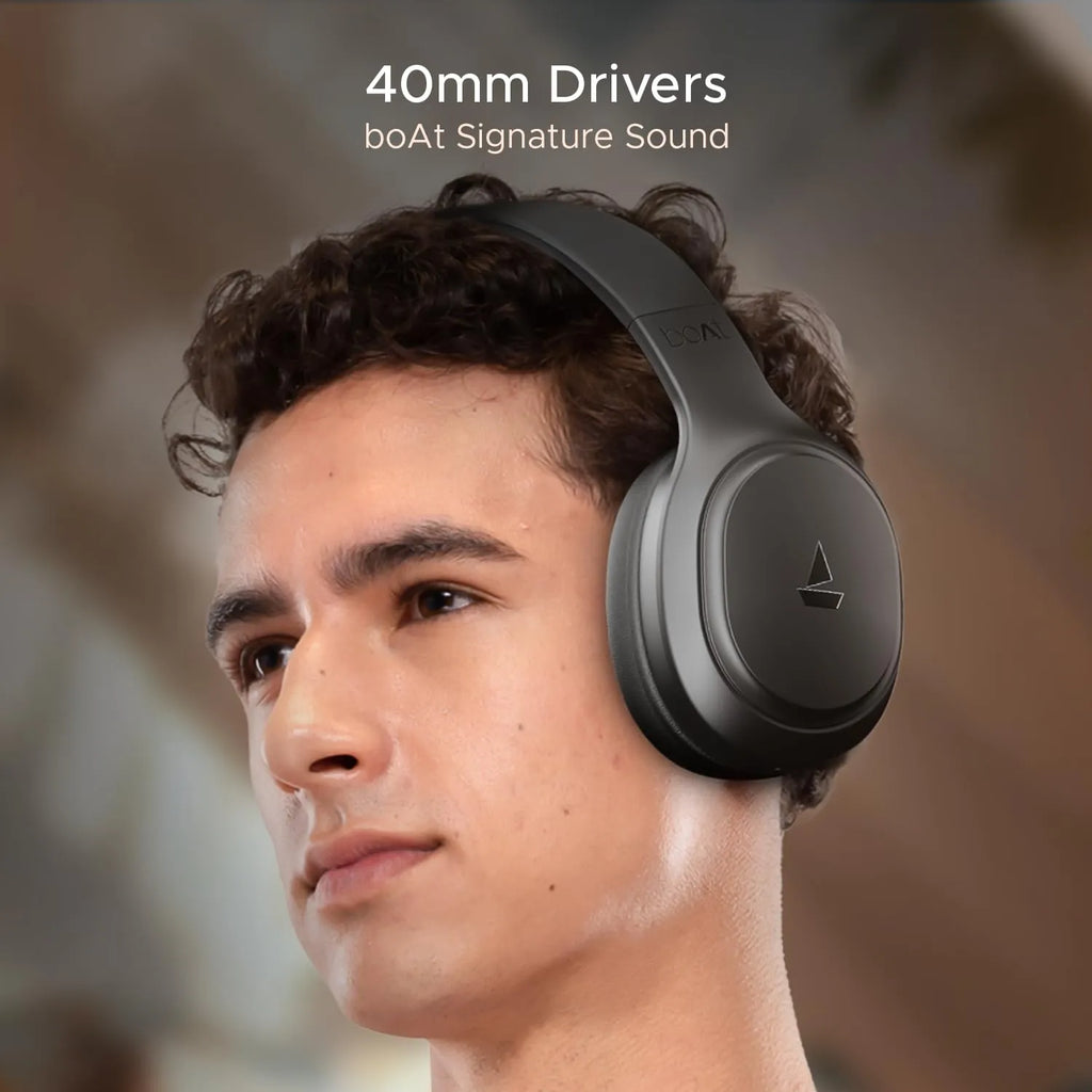boAt Rockerz 430 Bluetooth Headphones with 40 mm Drivers | BEAST Mode Low Latency | 40 Hours Playtime | Voice Assistant | ENx Noise Cancellation | Bluetooth v5.4 | Adaptive Fit - Naivri