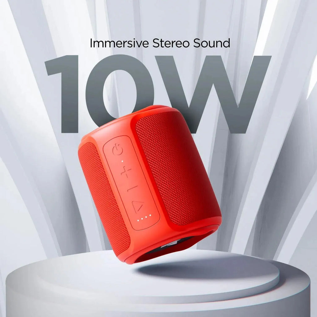 Boat Stone 350 Bluetooth Speaker with 10W RMS Stereo Sound | IPX7 Water Resistant | TWS Feature | Up to 12 Hours Playtime | Multi-Compatibility Modes | Portable Outdoor Speaker (Red) - Naivri