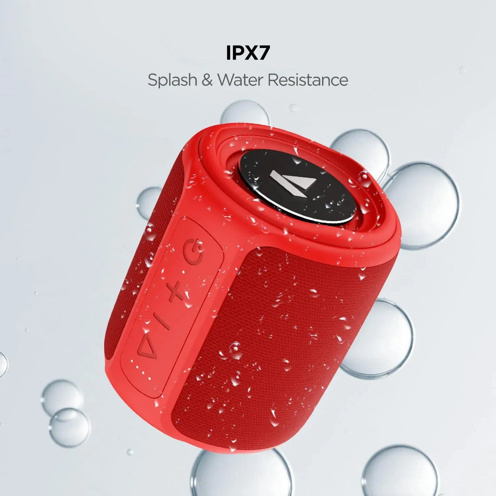 Boat Stone 350 Bluetooth Speaker with 10W RMS Stereo Sound | IPX7 Water Resistant | TWS Feature | Up to 12 Hours Playtime | Multi-Compatibility Modes | Portable Outdoor Speaker (Red) - Naivri
