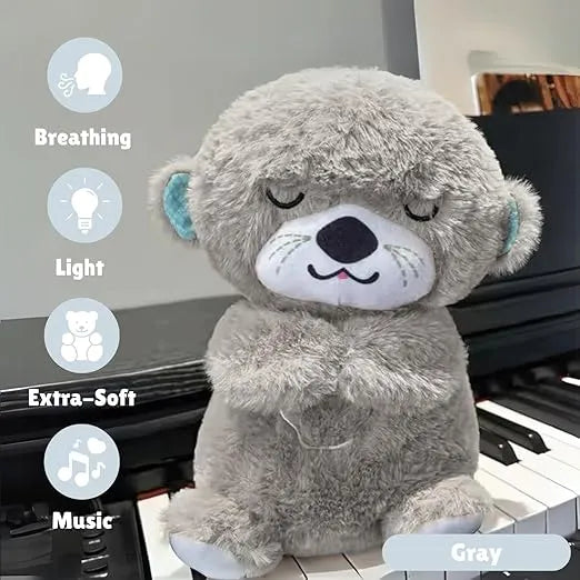 Breathing Teddy Otter Glowing Music for Baby Sensory Sleep Lights Rhythmic Simulation Plush for Babies Kids Soothing Sound and Décor Item - Naivri