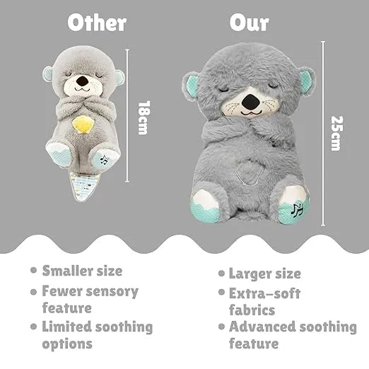 Breathing Teddy Otter Glowing Music for Baby Sensory Sleep Lights Rhythmic Simulation Plush for Babies Kids Soothing Sound and Décor Item - Naivri