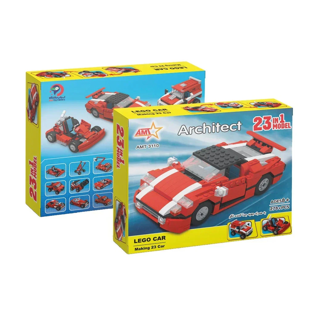 Brick Architect Bricks Toy – 23-in-1 Car Model Super Speedster Building Set (278+ Pieces | Code No. 3110) – STEM Construction Kit Compatible with LEGO® for Ages 6+ - Naivri