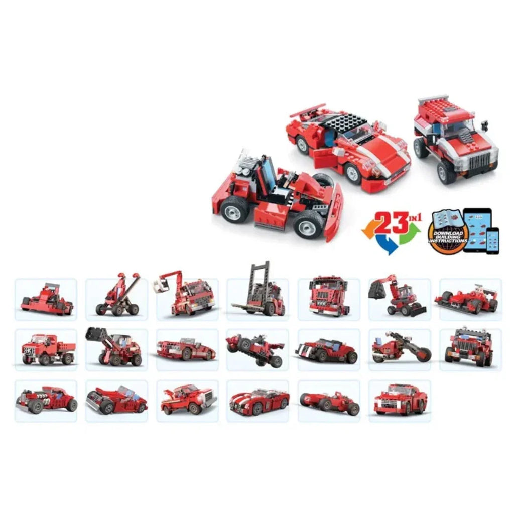 Brick Architect Bricks Toy – 23-in-1 Car Model Super Speedster Building Set (278+ Pieces | Code No. 3110) – STEM Construction Kit Compatible with LEGO® for Ages 6+ - Naivri