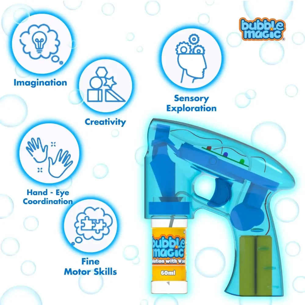 Bubble Magic Light Up Bubble Blaster - Blue - Naivri