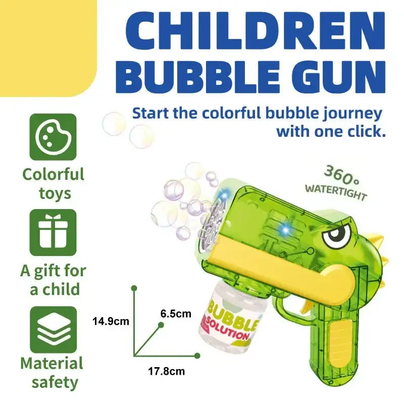 BubbleBlast Electric Cartoon Bubble Gun – Fun Whale & Dino Design for Kids 3+ - Naivri