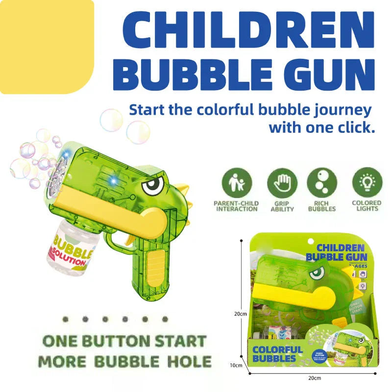 BubbleBlast Electric Cartoon Bubble Gun – Fun Whale & Dino Design for Kids 3+ - Naivri