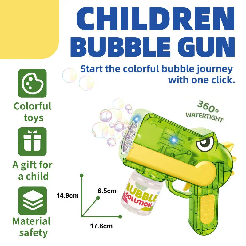 BubbleBlast Electric Cartoon Bubble Gun – Fun Whale & Dino Design for Kids 3+ - Naivri