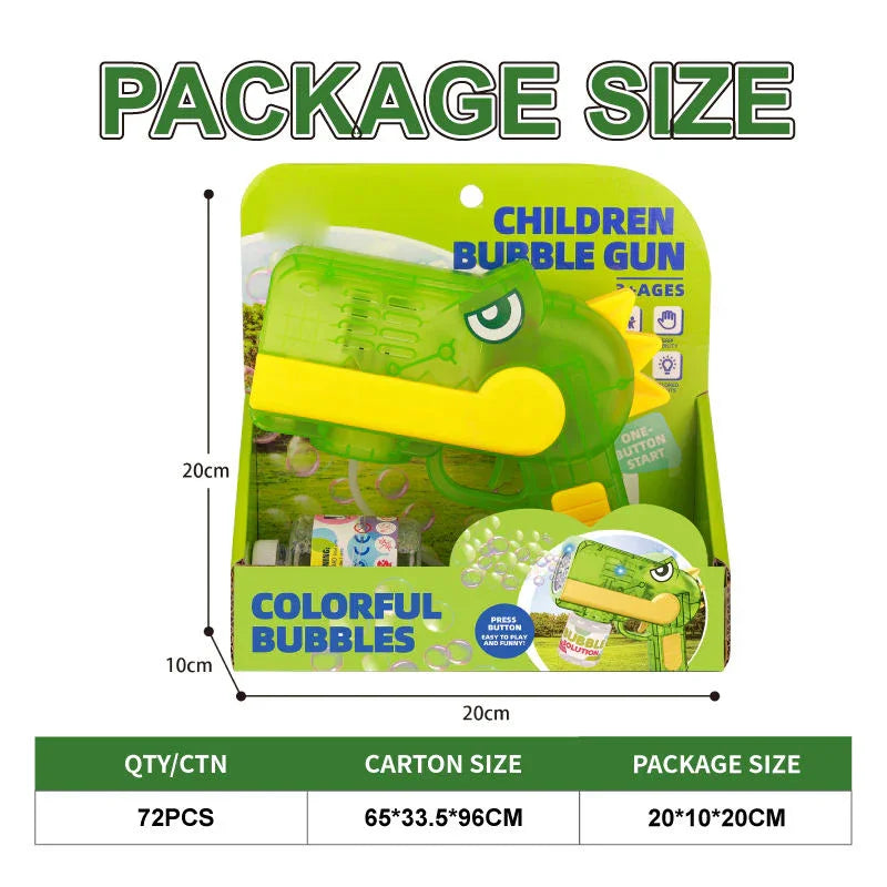 BubbleBlast Electric Cartoon Bubble Gun – Fun Whale & Dino Design for Kids 3+ - Naivri