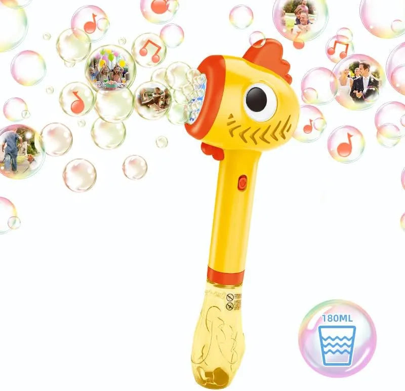 BubbleJoy Light-Up Animal Bubble Wand – Musical Bubble Blower Toy for Kids 3+ - Naivri