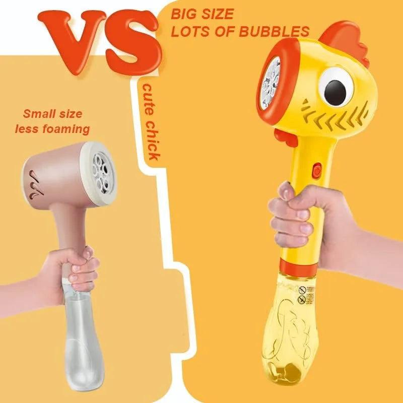 BubbleJoy Light-Up Animal Bubble Wand – Musical Bubble Blower Toy for Kids 3+ - Naivri