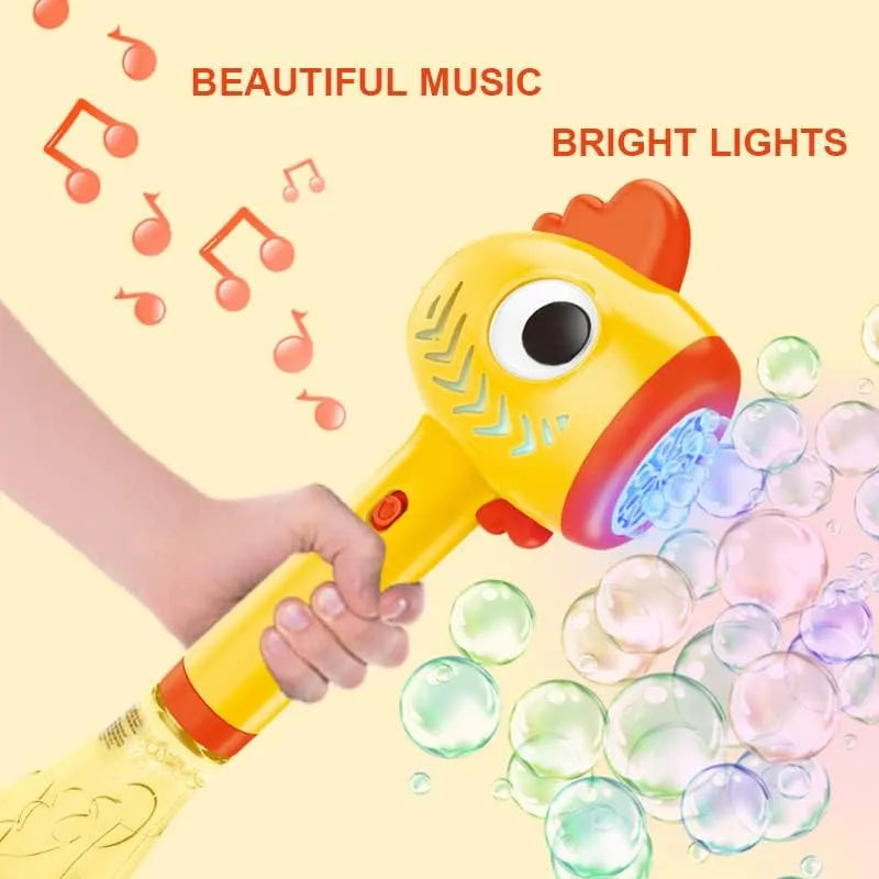 BubbleJoy Light-Up Animal Bubble Wand – Musical Bubble Blower Toy for Kids 3+ - Naivri