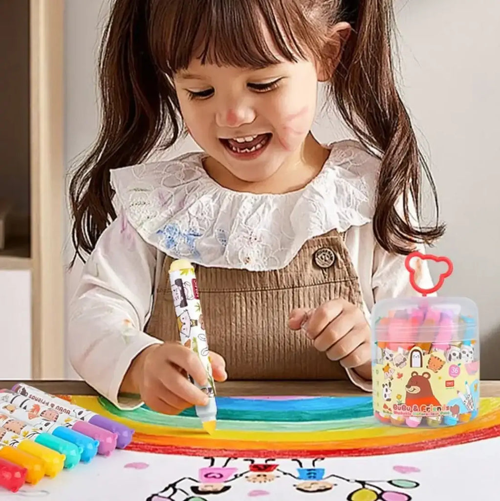 Himic Washable Watercolour Marker Pens Set – 24 Vibrant Shades / 3+ Years - Naivri