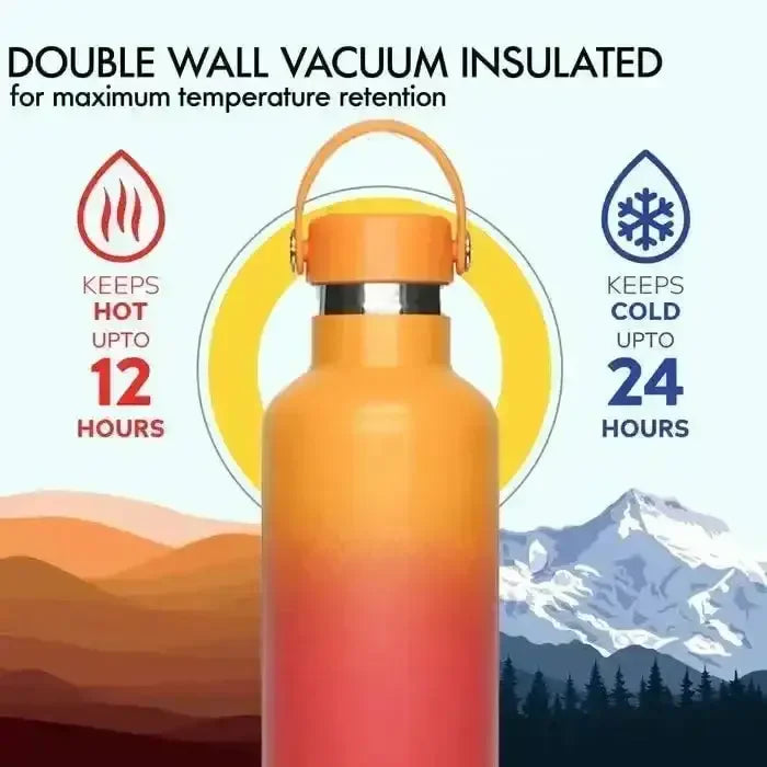 Camel Hydro Vacuum Sports Bottle 500 ML | Insulated Stainless Steel Flask | Leak-Proof Multi-Color Hydration Bottle - Naivri
