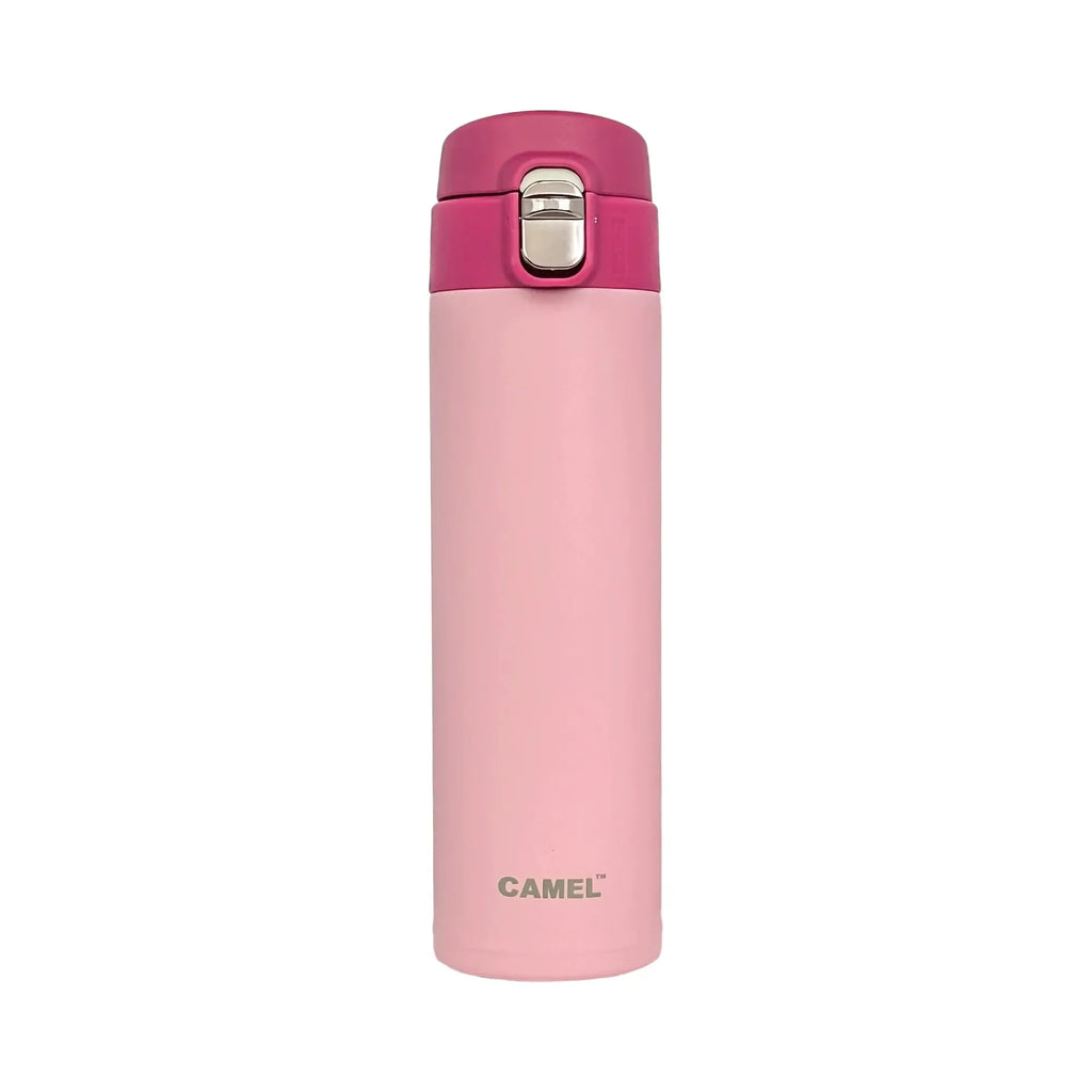 Camel OneTouch 450 ml Stainless Steel Vacuum Insulated Sports Bottle | Leak-Proof | One-Touch Lid | Assorted Colors - Naivri