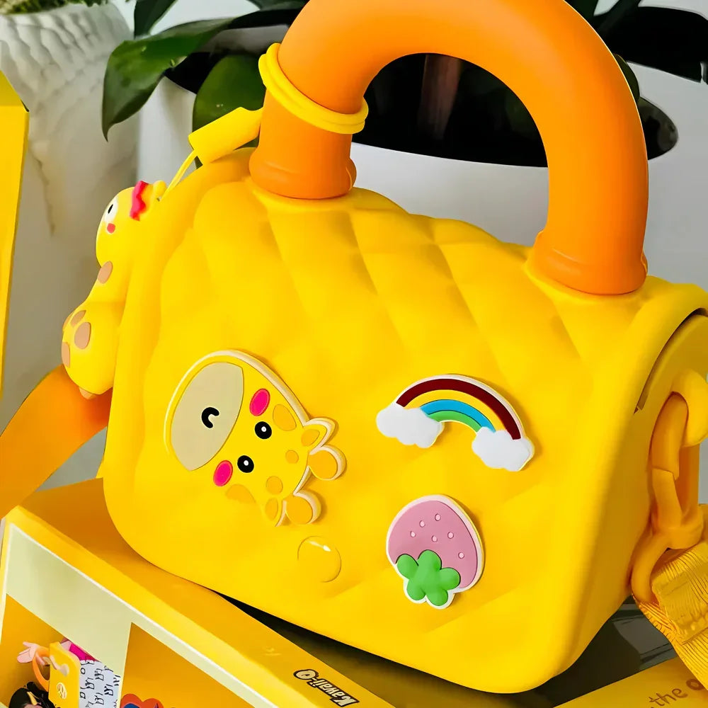 Cartoon Themed Printed Design Stylish Sling Bag for Girls with Handle - Naivri