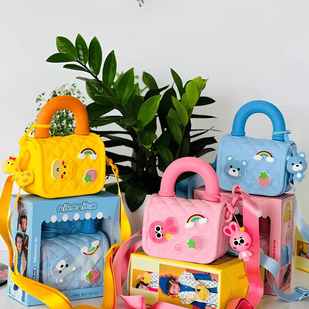Cartoon Themed Printed Design Stylish Sling Bag for Girls with Handle - Naivri